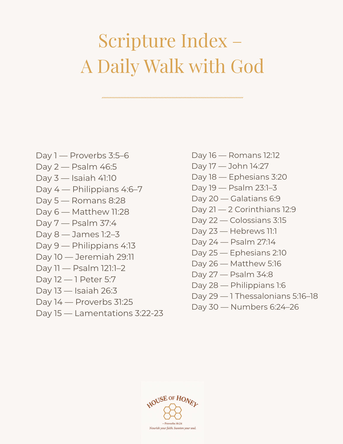 The Honey Journal - A Daily Walk with God