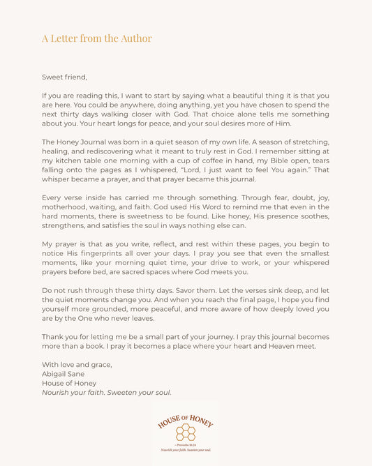 The Honey Journal - A Daily Walk with God